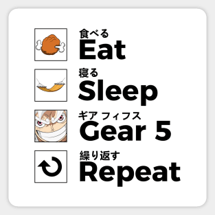 Eat Sleep Gear 5 Repeat again Sticker